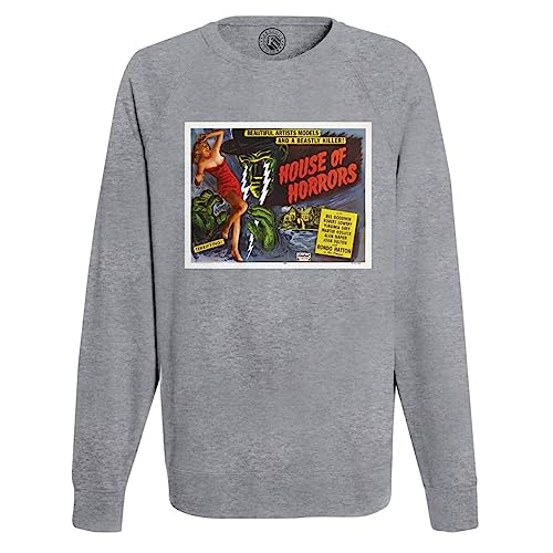 Sweat Shirt Homme House of Horrors Poster Cinéma Vintage et Imprimé Rétro Anglais