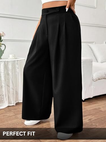 Image of GRECIILOOKS Trousers for Woman | Womens High Rise High Waist Flared Korean Style | Formal Pant for Women Office Wear| Track Pants for Womans Elegant for College & Events (Available in Plus Size)
