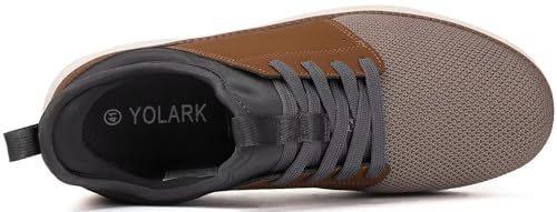 Image of YOLARK Men Casual Dress Shoes Fashion Sneakers Lightweight Breathable Laceless Walking Shoes Gym Tennis Athletic
