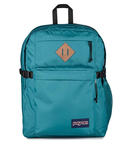 Image of JanSport Main Campus Backpack - Travel or Work backpack w 15-Inch Laptop Sleeve and Dual Water Bottle Pockets, Emerald Pool