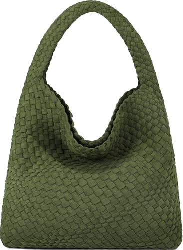 Image of Queenoris Fashion Hobo Bags for Women Top-handle Shoulder Bag Vegan Leather Purses Soft Summer Tote Bag | WOVEN