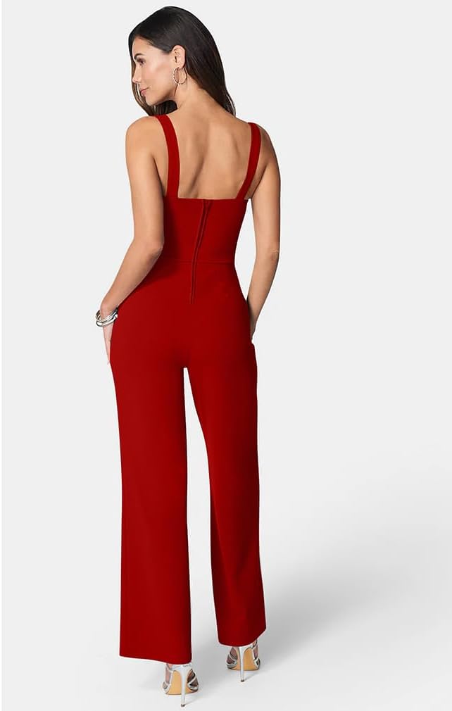 DAAWENXI Women's Casual Tank Top Sleeveless Jumpsuits Dressy Wide Leg Pants Rompers With Pockets - Image 2