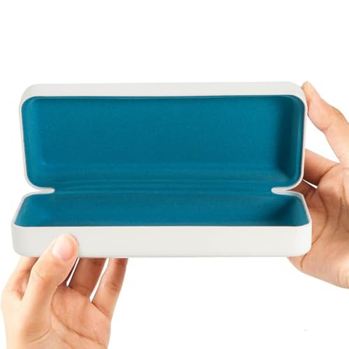 Image of TRIUMPH VISION Sunglasses Case Hard Shell Glasses Case Eyewear Eyeglasses | Sunglass Eyeglass Hard Case for Women and Men Metal PU Leather Lined Storage with Microfiber Cleaning Cloth Protection