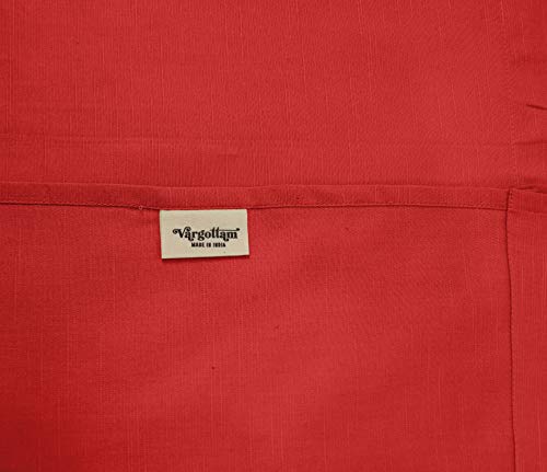 Cenefa de algodón liso para ventanas cortas, cortina roja de cocina que regula la luz 5