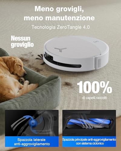 ECOVACS DEEBOT T90 PRO OMNI Robot aspirapolvere lavapavimenti, 30.000 Pa, ricarica PowerBoost, OZMO ROLLER 3.0 con TruEdge 3.0, erogazione automatica della soluzione detergente, AGENTE YIKO AI, bianco - Immagine 3