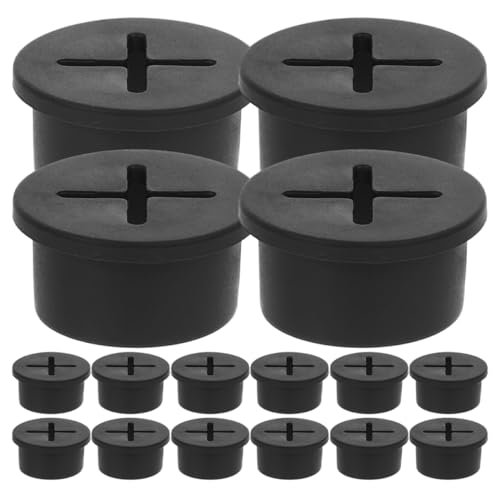VILLFUL 20pcs Black Rubber Desk Hole Cover for Cables Flexible Cord Hole Grommet Office Desk Wire Organizer Cable Hole Cover for Furniture