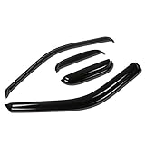 Auto Dynasty 4Pcs Tape-On Window Visor Deflector Rain Guard Replacement Compatible with 1999-2015 Ford F250-F450 Super Duty Extended Cab, Acrylic