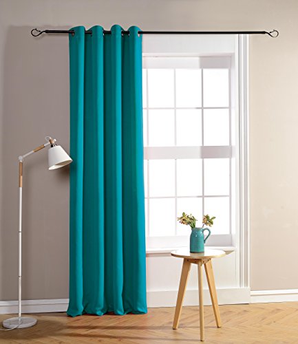 HOMEROKK Rideau Occultant 100% Polyester (Turquoise, 140 X 260 cm)