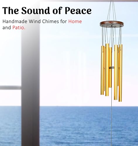 Image of ZAICUS Wind Chimes for Home Decor - Hanging Decorative Items for Balcony - Positive Energy Items for Home - Wind Chimes for Balcony (Gold 8-Pipe)