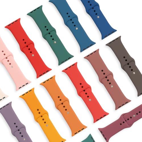 Image of MINX Soft Silicone Strap Compatible with Apple Watch 38mm /40mm /41mm /42mm /44mm /45mm /46mm /49mm Series 1-11 & Ultra | Durable, Adjustable & Comfortable | Combo Pack