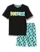 Produktbild Fortnite Gradient Text-Logo Jungen Short Pyjama Set Schwarz/Teal 140 | PS4 PS5 Xbox Gamer Geschenke, Schule Jungen PJs, Kinderkleidung, Kindergeburtstags-Geschenk-Idee