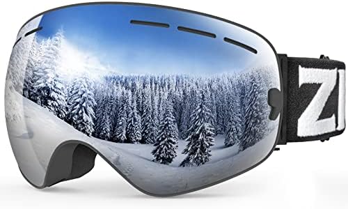 ZIONOR X Ski Snowboard Snow Goggles OTG Design for Men & Women with Spherical Detachable Lens UV Protection Anti-Fog