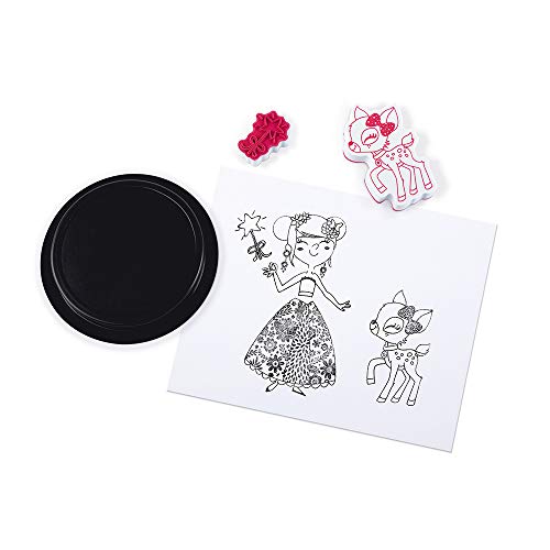 Janod - Stampinoo 30 Foam Stamps Set - Princesses - Easy-to-hold - From 3 Years Old, J07799