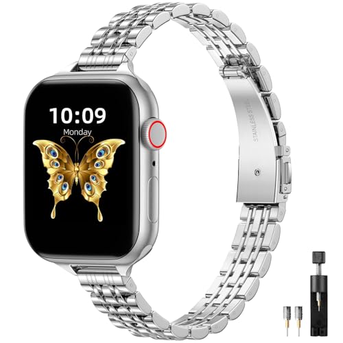 Maledan Metal Straps Compatible with Apple Watch Strap 40mm 41mm 38mm for Women/Men