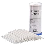 TCP Global 100 Paint Touch Up Brushes, Disposable Micro Brush Applicators, White with Fine 1.0 mm Tips - Auto Body Shop, Auto Car Detailing, Hobby