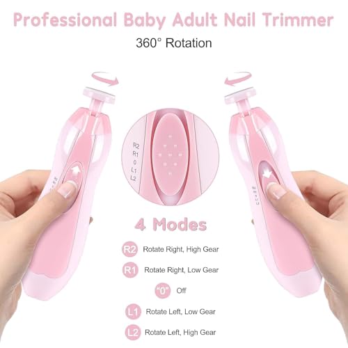 Image of Baby Nail Trimmer New Born with Lights | Electric Baby Nail Cutter 0-6 Months with Multiple Filer Heads Adjustment | New Born Products (Pack of 1, Multicolor)