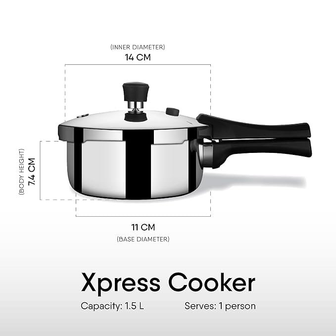 Olla a presión acero inoxidable 1.5 L miniatura 2