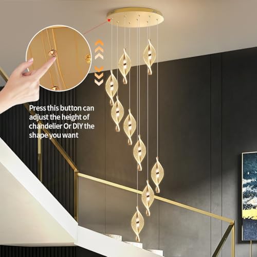 Suspension moderne LED dorée à intensité variable avec 15 têtes - 5