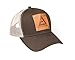 Allis Chalmers Hat with Leather Logo Emblem, Brown Mesh, Structured Cap