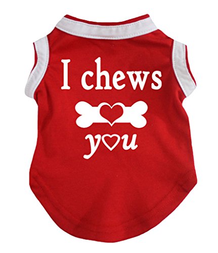 Petitebella I Chews You Red Puppy Dog Shirt (Large)