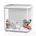 Craftsboys 4.5L Aquarium Starter kits, Small Betta Fish Tank with Led and Filter (White)