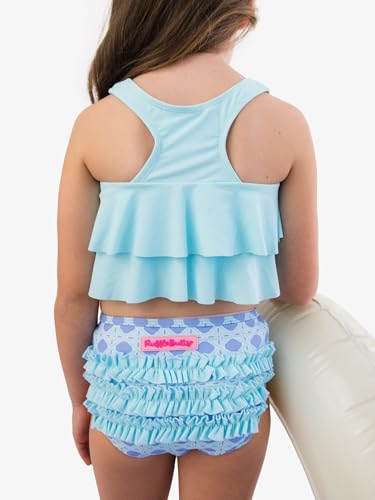 Image of RuffleButts Girls UPF50+ Sun Protection Flounce Bikini Two Piece Swimsuit