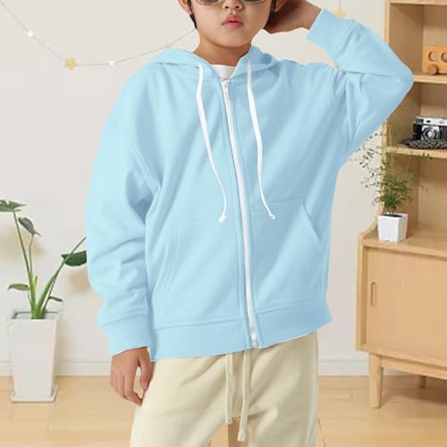 Teen Boys Girls Hoodies & Sweatshirts Zip Up Kids Long Sleeve Hooded Sweatshirt with Pockets Jackets Tops4