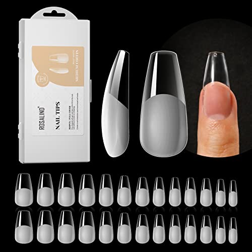 264Pcs Half Matte Medium Coffin Fake Nail Tips,Rosalind Press On Nails Medium Coffin Full Cover False Nail Tips Diy Manicure Salon Artificial Extension Nails For Women(One-Sided No File) #TOP10