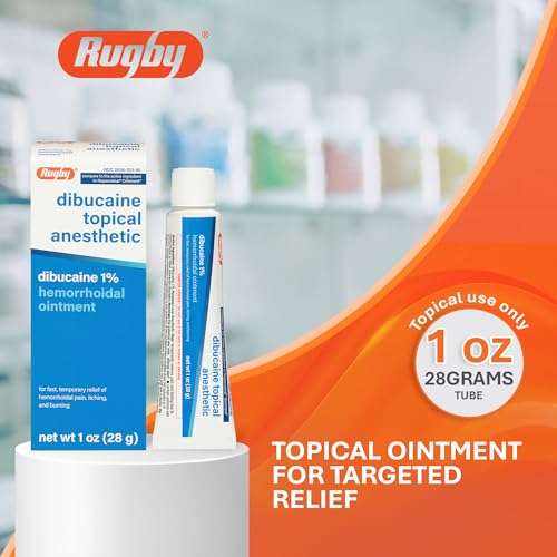 Rugby Dibucaine Topical Anesthetic 1% Hemorrhoid Ointment - Pain Relief Cream for Itching and Burning, Hemorrhoid Treatment, Anti Itch Cream 1 Oz (2 Pack) - Thumbnail 2
