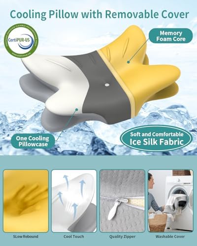 Cervical Neck Pillow for Pain Relief - Ergonomic Pillow Memory Foam Pillows for Sleeping, Cooling Orthopedic Neck Support Pillow, Contour Cervical Pillow Bed Pillow for Back Stomach Sleepers - 2