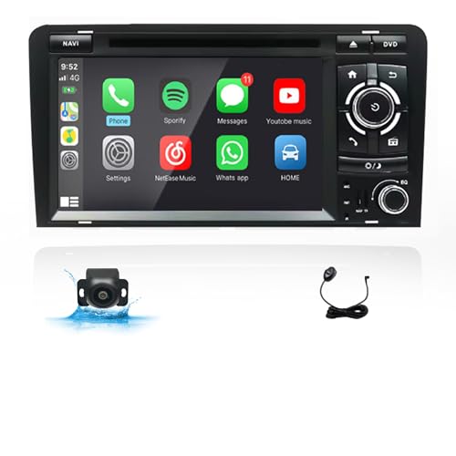 Autoradio Audi A3 Android 14 avec Carplay sans fil et écran tactile IPS 7 pouces