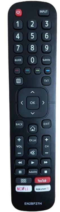 Reemplazado para Mando hisense Smart TV en2bf27h para Mando TV hisense en2bf27h LCD TV H32A5840 H43AE6030 H50A6140 H50AE6030 H50B7500 H65A6140 H65AE6030 - No se Requiere configuración