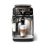 Philips Expresso broyeur Série 5400 – 12 Spécialités de Café, Carafe LatteGo facile à nettoyer, Ecran intuitif, 4 Profils Utilisateur, Machine à café à grain Noir Chrome (EP5547/90)