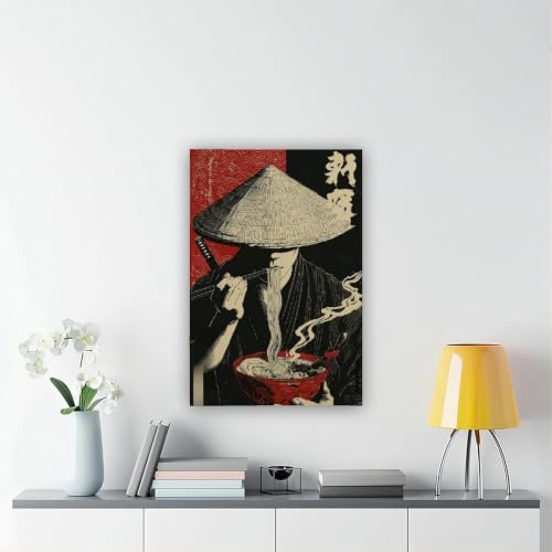 Poster samouraï texture toile premium ukiyo-e moderne 40x61 cm