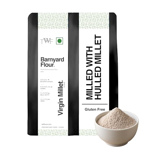 Image of TWF Hulled Barnyard Flour | 1Kg | Cooks in 15 Minutes | Stone Ground | Not Pulverized | Sanwa, Samak, Udalu, Bhagar, Kuthiraivally Seeds | Ideal for Upwas, Farali, Vrat | Ancient Grain Flour | Gluten-Free