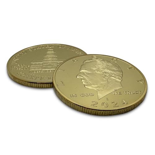 Image of Robert F Kennedy Jr. 2024 Gold Trump Coin 2024, RFK President Coin, JFK Coin Collectors, 24kt Gold Plated, 38mm x 2mm in Protective case with Certificate of Authenticity