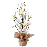 Kelisdi Ostereier-Form Simulation Topfpflanze mit weichen LED-Lichtern für warme Urlaubsatmosphäre in Häusern und Partydekorationen, familienfreundliches Ornament