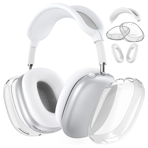 AirPods Max�w�b�h�t�H��(2024/2020)�p�P�[�X [3 in 1] ���h�~ �\�t�g TPU �ی�C���[�J�b�v �w��h�~ �h�o (�z���C�g)