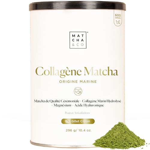 Matcha collagène marin à l'acide hyaluronique pour l'éclat de la peau et des ongles