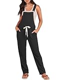 ANRABESS Women's Overalls Jumpsuit Casual Sleeveless Long Pants Bib Romper Jumpers Loose Vacation Trendy Teen Girl Clothes Black Medium