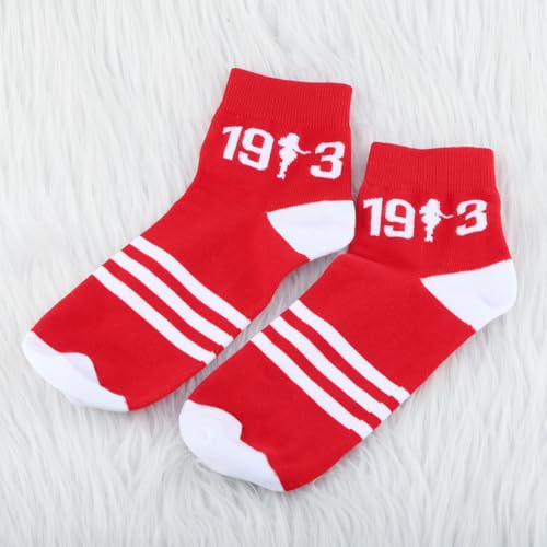JXGZSO Red And White Sorority Socks Sorority Sister Socks Gift3