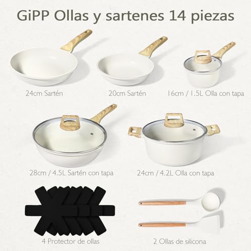 Imagen de GiPP Juego de cacerolas y sartenes