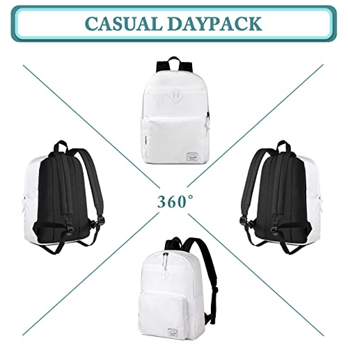 Vaschy School Backpack, Ultra Lightweight Backpack For Men Women Bookbag For Kids Teen Boys Girls White #TOP5
