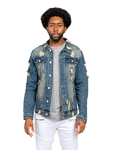 Image of VICTORIOUS Men's Distressed Denim Jacket
