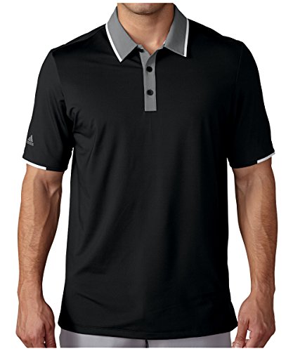 adidas Golf Men's Climacool Performance Polo Shirt, Black/Vista Grey S, Medium