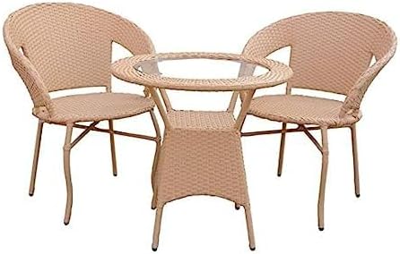 CLASE FURNITURE Furniture Garden Patio Seating Set 2 Chairs and 1Table Set Balcony Furniture Coffee Table Set