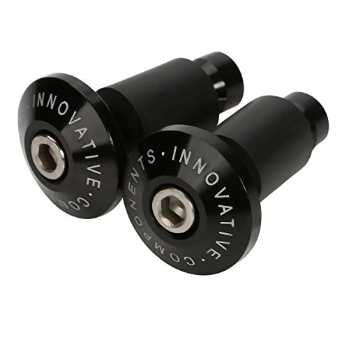BRAUTO Topes de Manillar Moto 2pcs CNC Universal 7/8' 22mm Extremo de Manillar Perillas Aluminio Negro