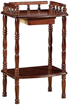 Telephone Table, American Solid Wood Telephone Table,Vintage European Plant Stand,Roman Column Table,Storage Side End Table,Sofa Side Table (Color:Brown red,Size:15.3511.