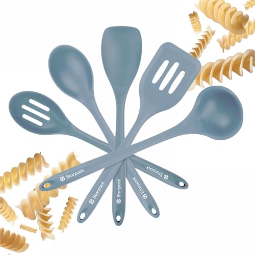 Starpack 'Stir & Serve' Silicone Cooking Utensils Set (5 Pcs) - 10.5' - Kitchen Utensil Set Heat Resistant to 600°F - Kitchen Utensils for Nonstick Cookware - Silicone Utensil Set for Mixing & Cooking