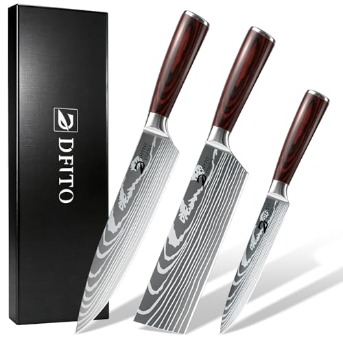 Dfito Kitchen Knife Set, 3 Pieces High Carbon...